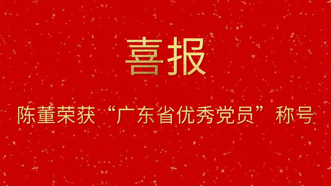 陈董荣获“广东省优秀党员”称号